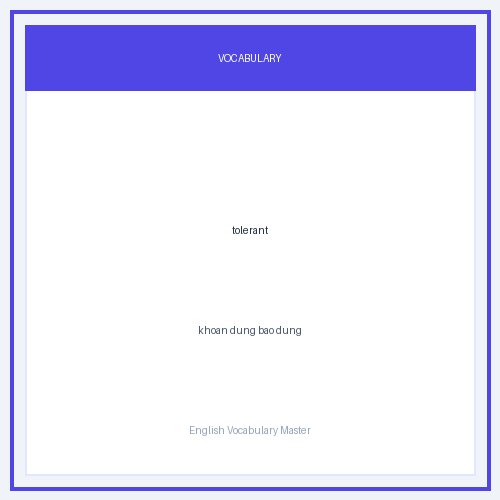 Hình minh họa từ tolerant - khoan dung bao dung