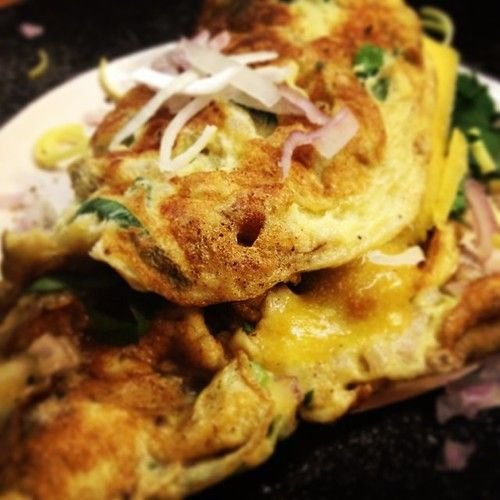 Hình minh họa từ omelet - trứng tráng cuộn