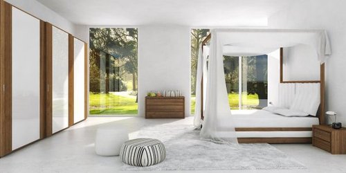 Hình minh họa từ canopy bed - chiếc giường có cọc giăng rèm