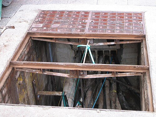 Hình minh họa từ manhole - nắp cống thoát nước tròn