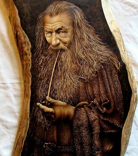 Hình minh họa từ pyrography - nghệ thuật khắc đốt tranh trên gỗ