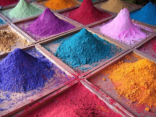 Hình minh họa từ pigment - bột sắc tố màu nguyên chất