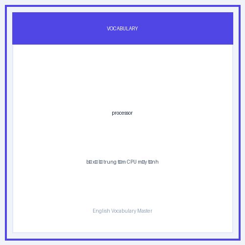 Hình minh họa từ processor - bộ xử lý trung tâm CPU máy tính